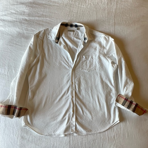 Vintage burberry Brit white button down nova check shirt - Picture 1 of 4